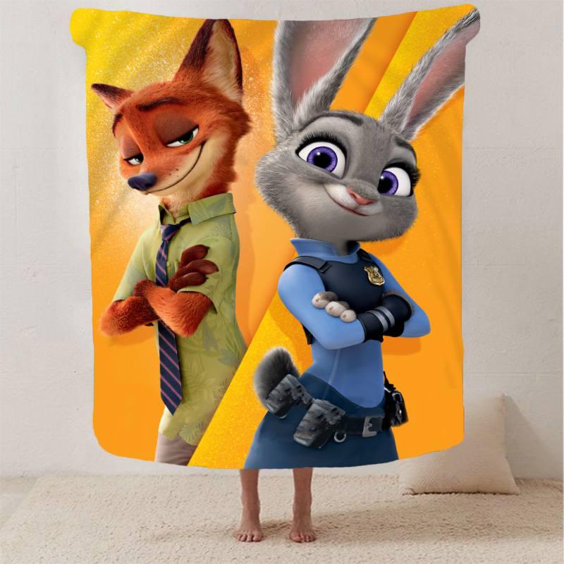 Плед плюшевый с 3D рисунком велюр Зоотрополис 135х160 см (12802В)