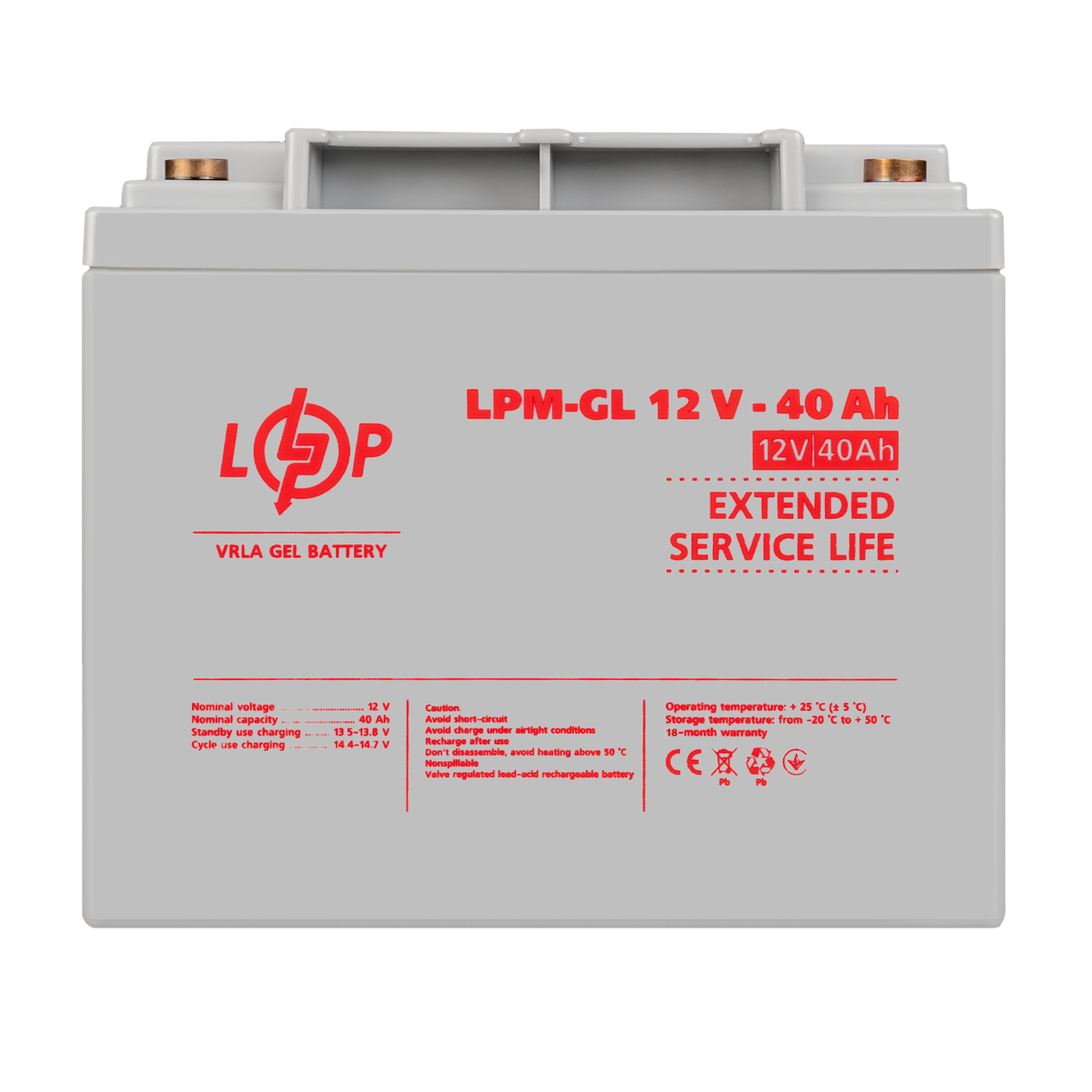 Акумулятор гелевий LPM-GL 12V-40 Ah