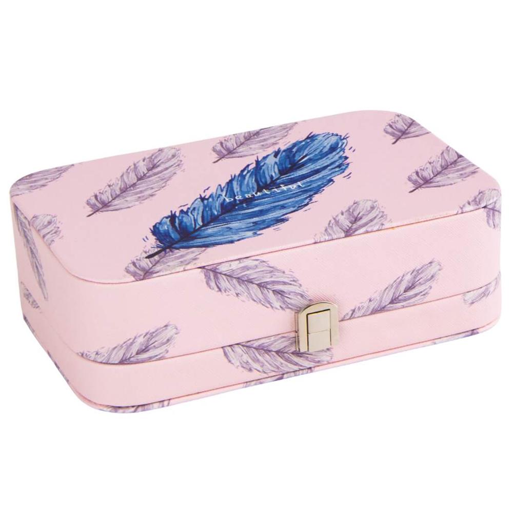 Ящик для украшений Elisey 9065-006 Золотое перо экокожа 14,5х22,5х7 см Розовый (118-81-9065-006)