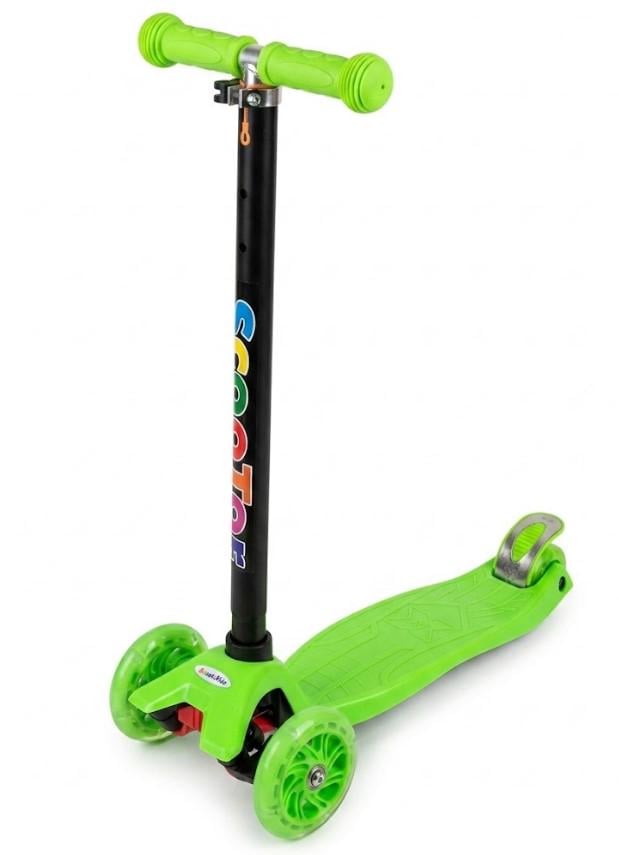 Самокат детский трехколесный Scooter Maxi 16 складной с подсветкой Зеленый (2104619545)