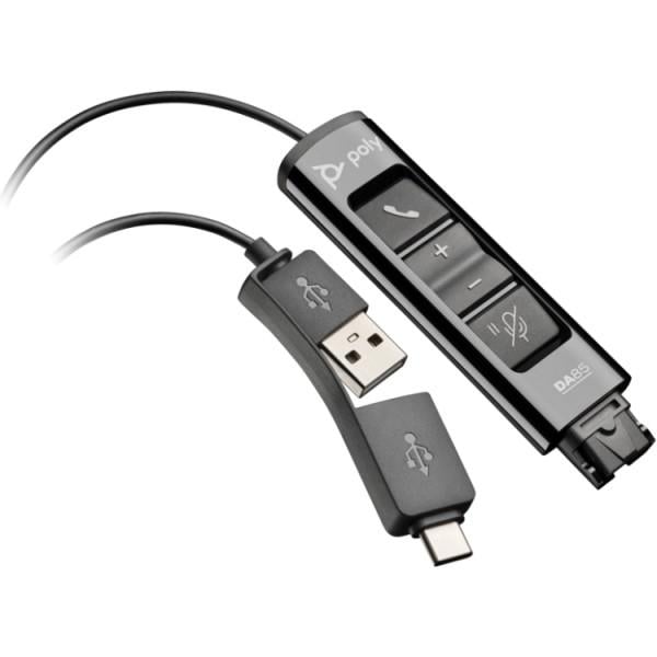 Перехідник-адаптер для гарнітур Poly DA85 USB to QD Quick Disconnect Black (786C7AA)