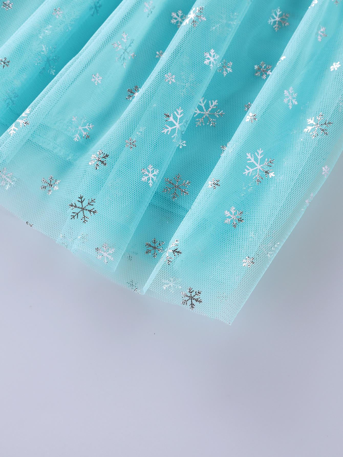 Платье детское со снежинкой 100 см Голубой (23992135) - фото 8