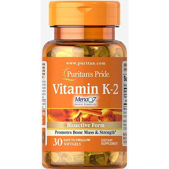 Вітамін K Puritan's Pride Vitamin K-2 (MenaQ7) 100 мкг 30 Softgels