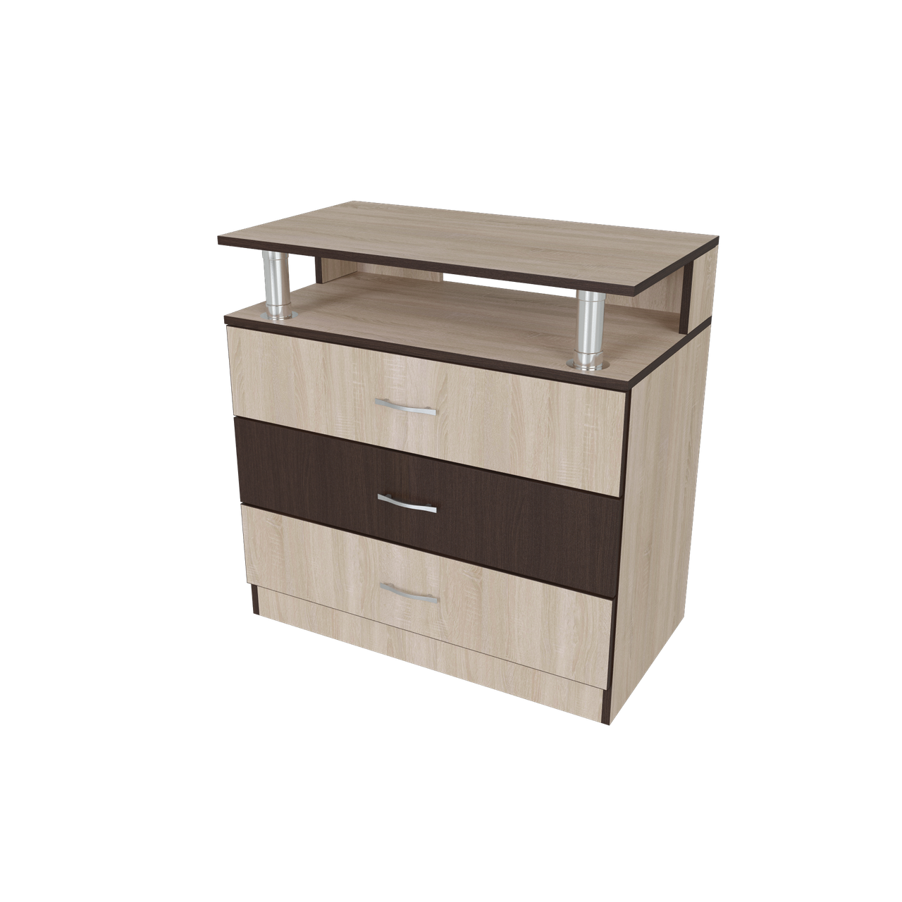 Комод под телевизор для вещей с выдвижными ящиками Aura 80х75х45 см Дуб Сонома/Венге Магия (000050076) Комод под телевизор для вещей с выдвижными ящиками Aura 80х75х45 см Дуб Сонома/Венге Магия (000050076)