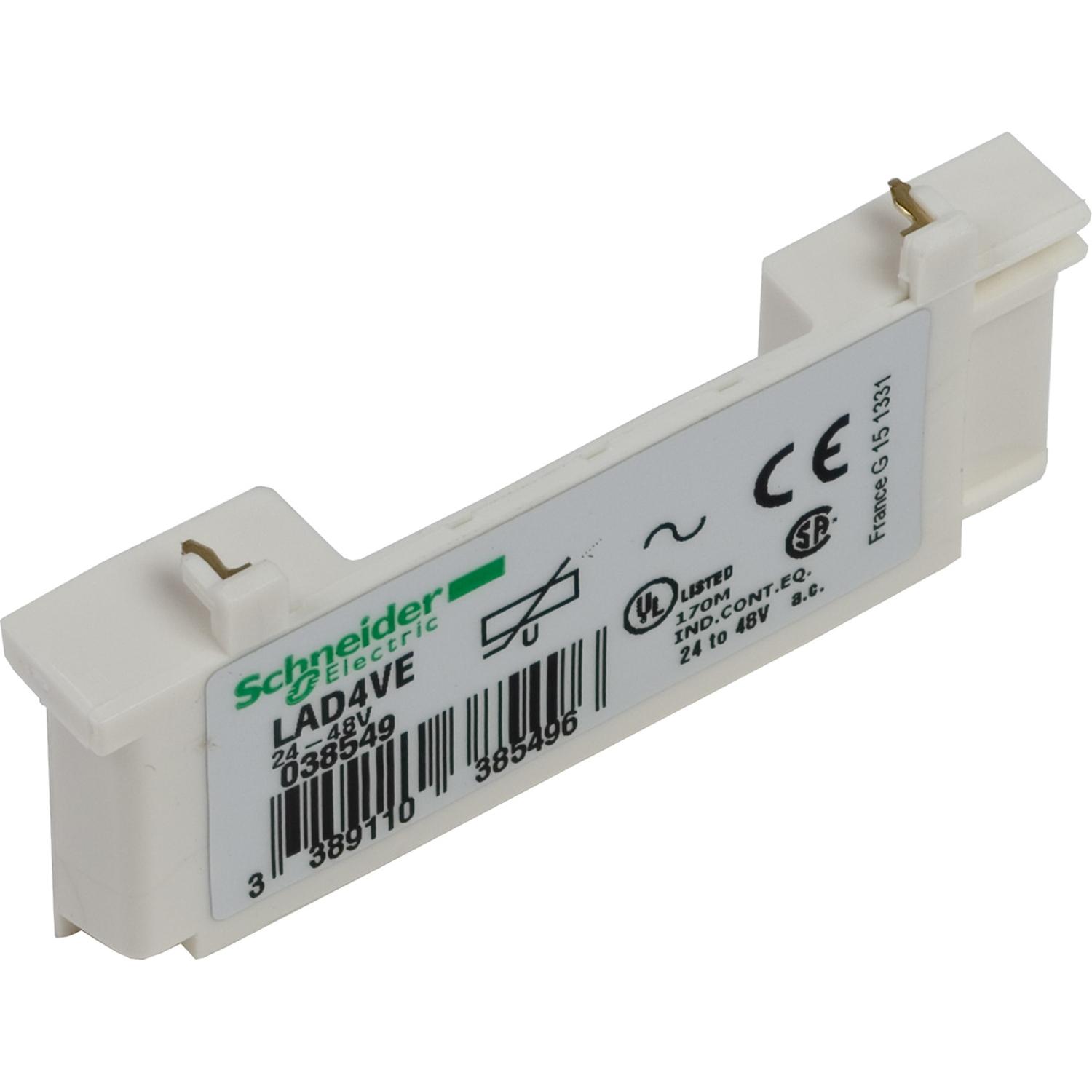 Варистор Schneider Electric TeSys 110-250 В AC для 3P LC1D09...D38 (LAD4VU) Варистор Schneider Electric TeSys 110-250 В AC для 3P LC1D09...D38 (LAD4VU)