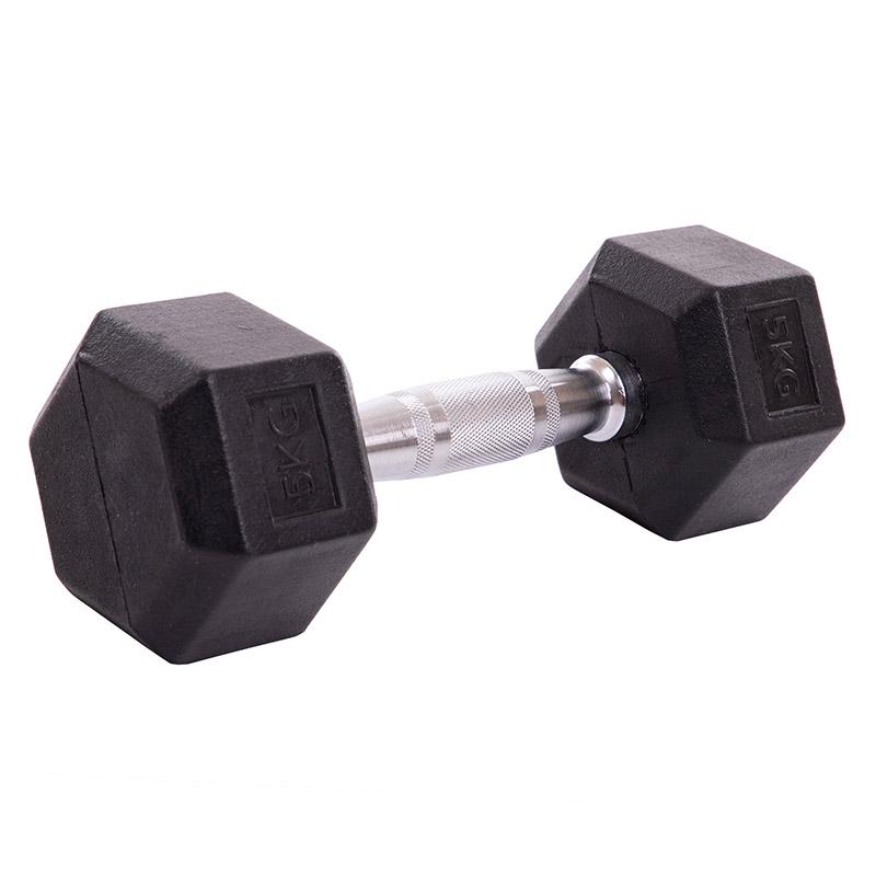 Гантель цільна LN-1205 шестигранна 5 кг Срібний (56508164) - фото 1 Гантель цільна LN-1205 шестигранна 5 кг Срібний (56508164) - фото 1