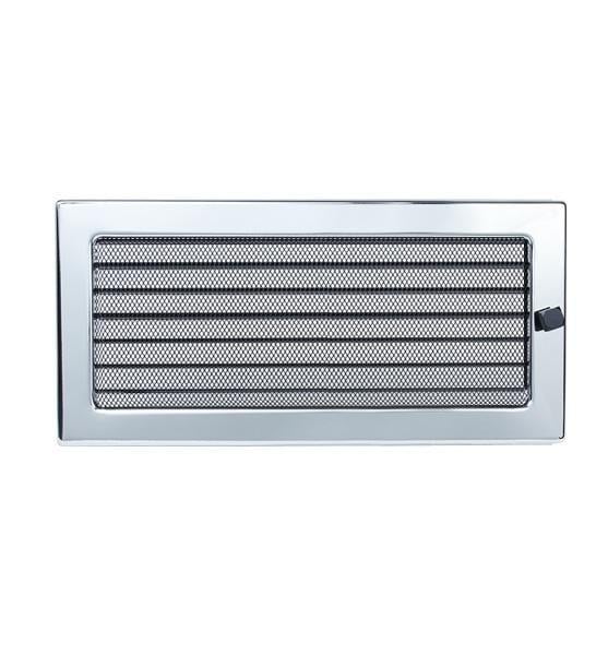 Решетка каминная с жалюзи 37х17 см Нержавеющая сталь (12895771)