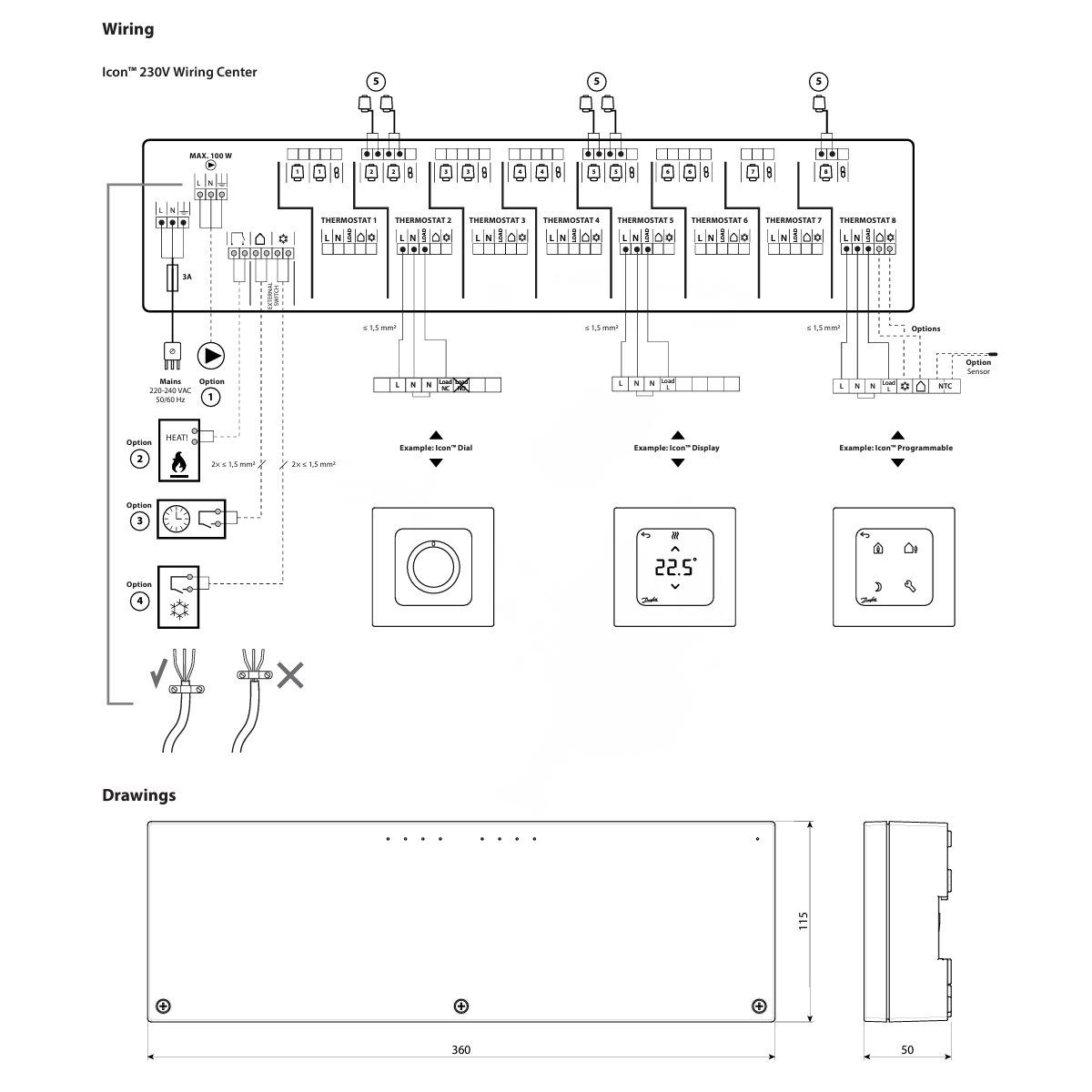 Контролер для теплої підлоги Danfoss 088U1040 220/230 В на 8 зон (125595) - фото 2