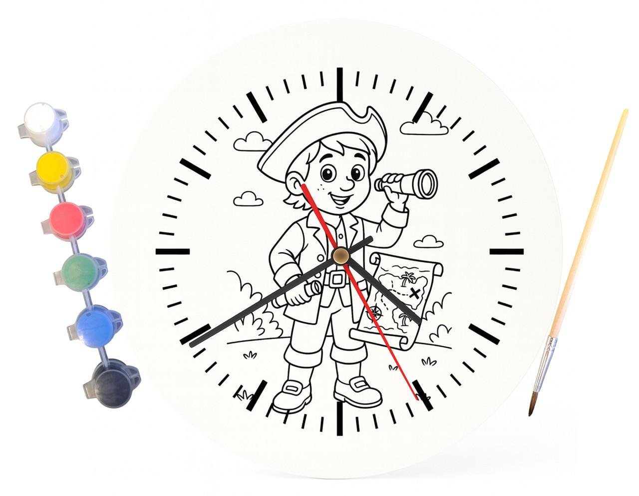 Детский набор для творчества часы-раскраска по мотивам Остров сокровищ Роберт Льюис Стивенсон 30 см (Г0029) - фото 4
