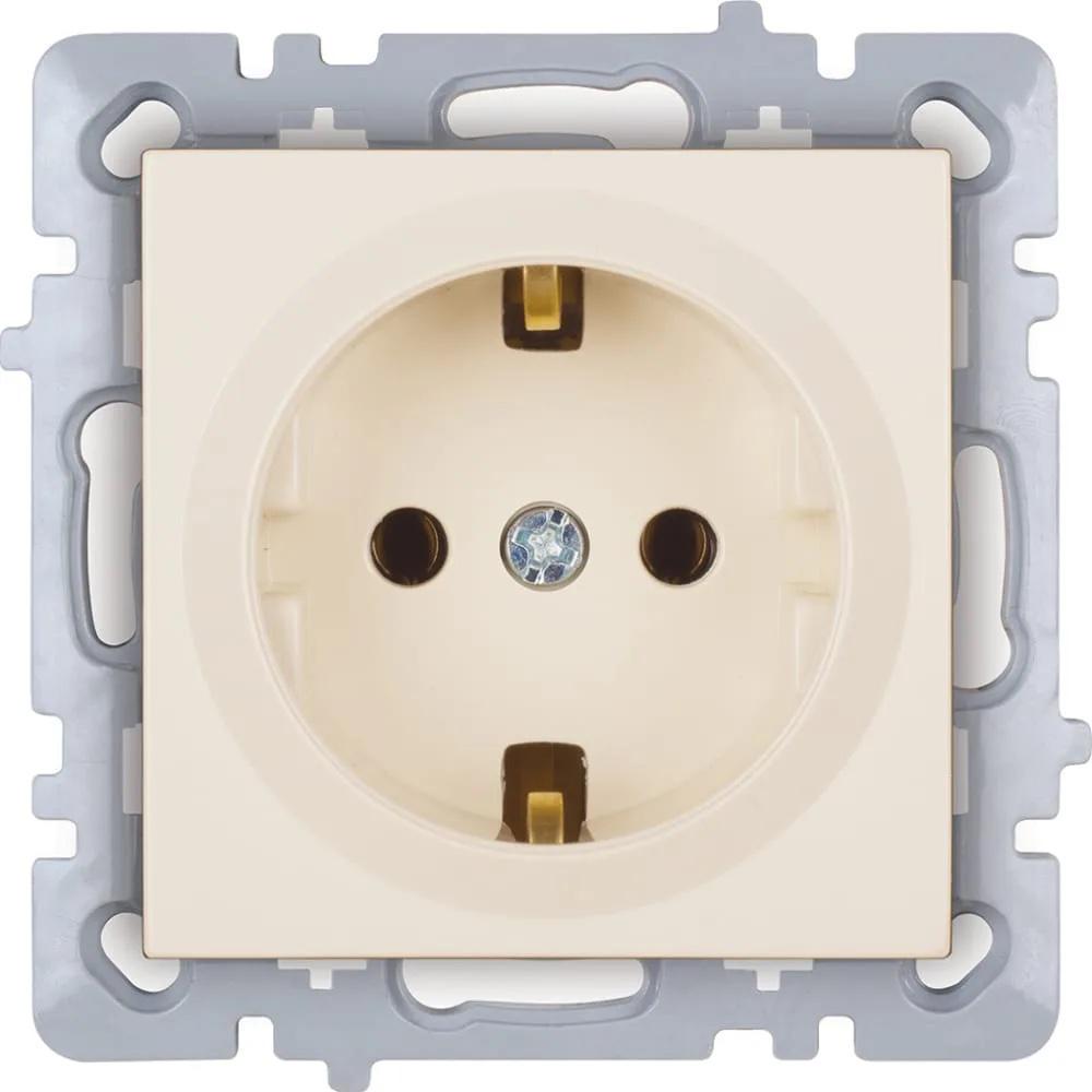 Розетка Nilson Touran 1 на із заземленням без рамки Кремовий
