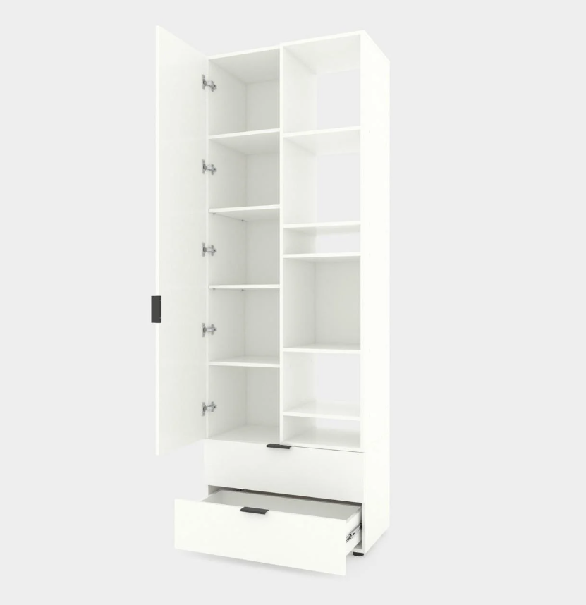 Шкаф Metkas Home A001R ЛДСП 800x420x2300 мм Белый Снег - фото 1