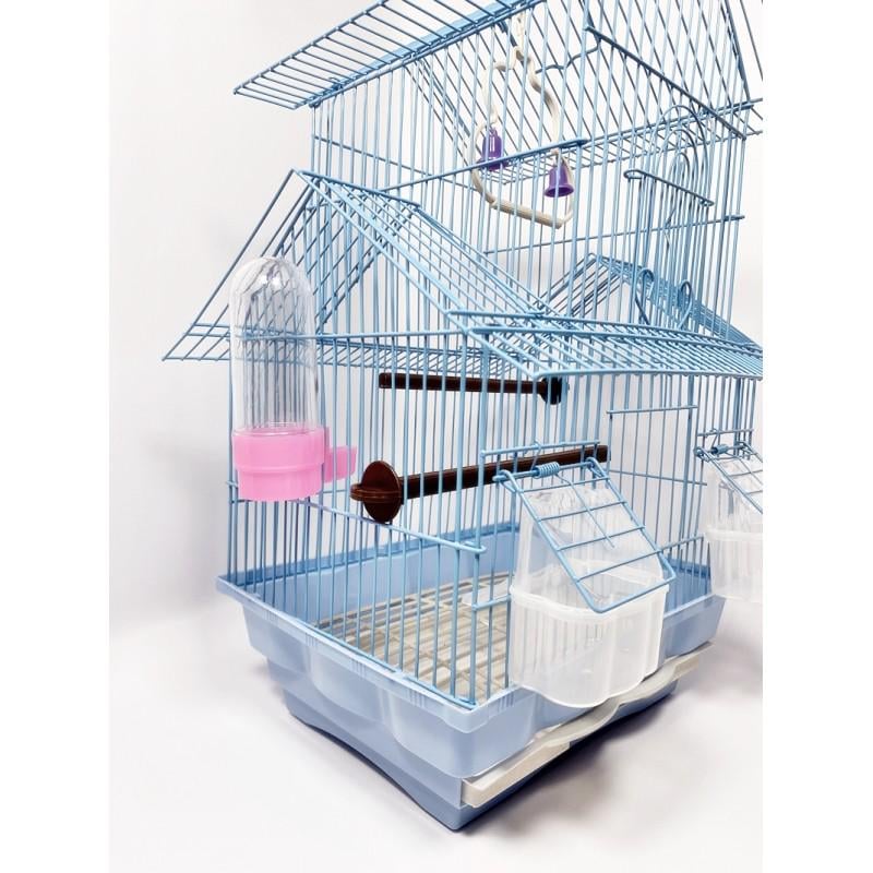 Клетка для птиц ZoomaxA201 30x23x48 см Голубой (26919789) - фото 2 Клетка для птиц ZoomaxA201 30x23x48 см Голубой (26919789) - фото 2