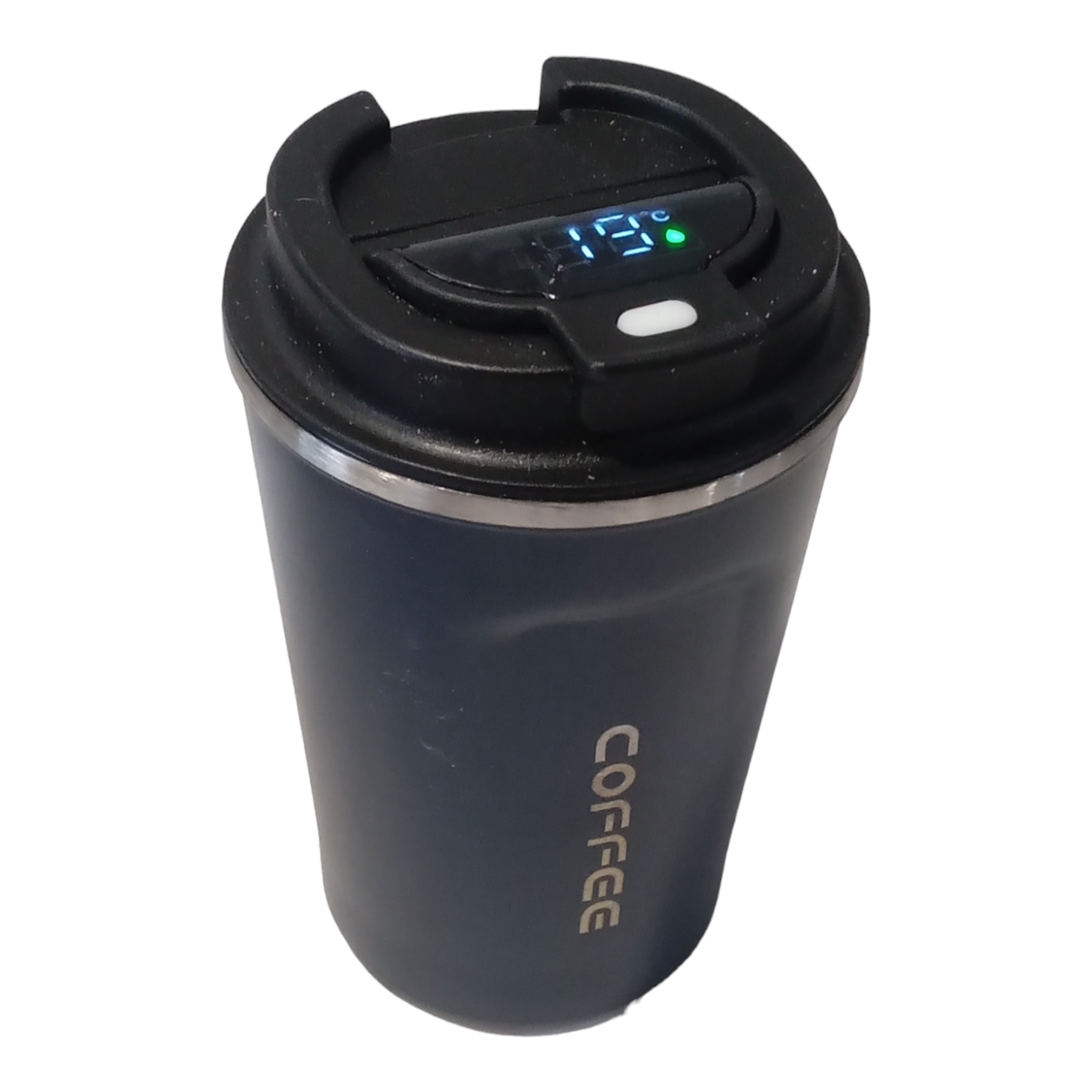 Термос-кружка с дисплеем температуры 380 мл Темно-синий (14594788)