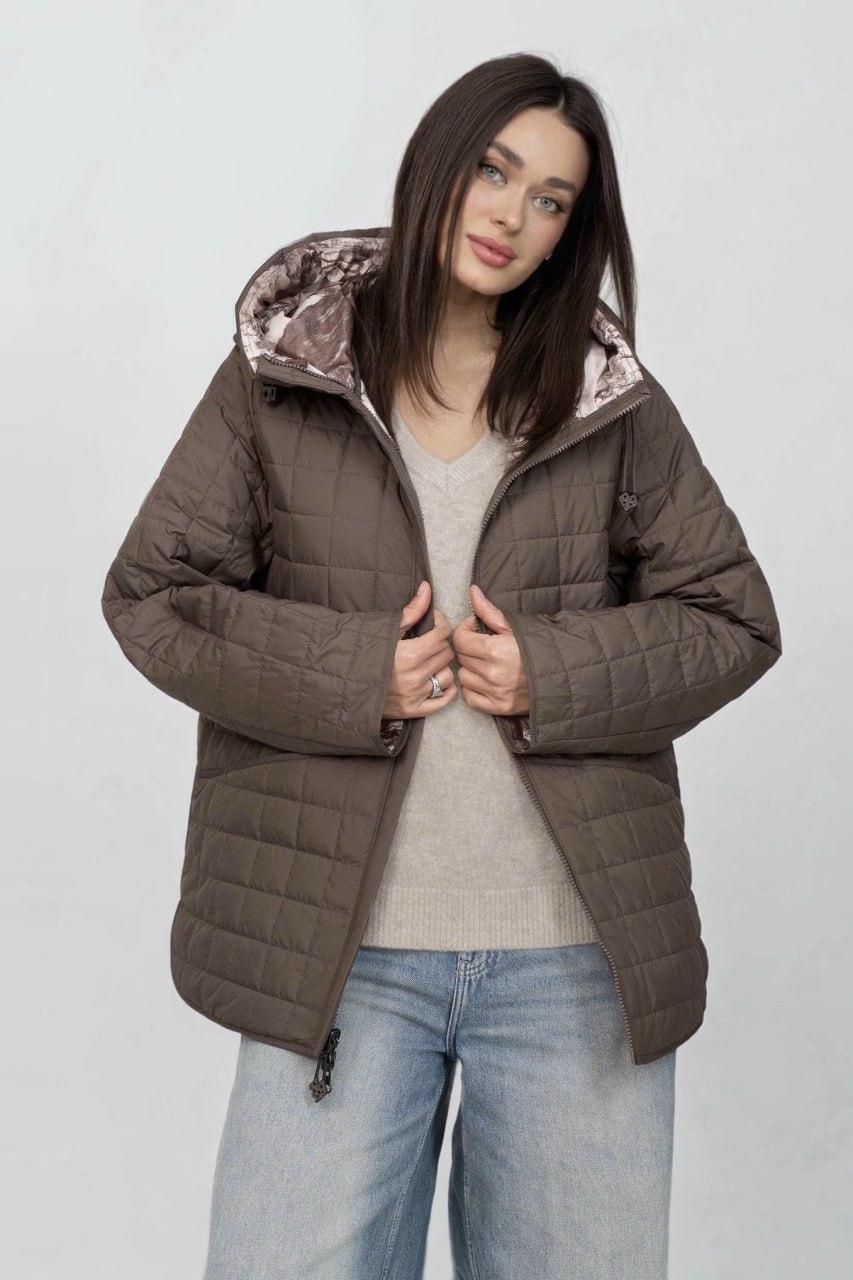 Куртка женская двухсторонняя р. 56 Шоколадный (33242902)