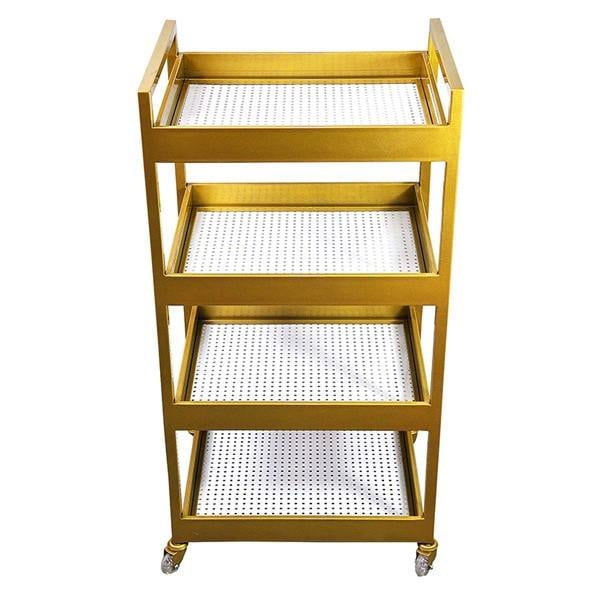 Тележка косметологическая Kompred OL193/3 на четыре полки Золотой