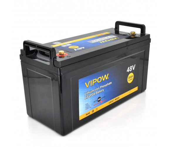 Акумуляторна батарея Vipow LiFePO4 51,2V 30Ah із вбудованою ВМS платою 40A 48V