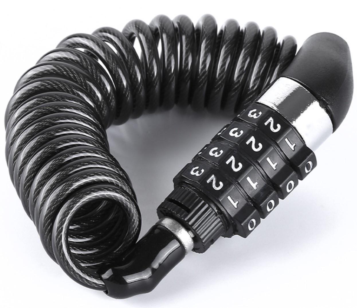 Замок кодовый велосипедный Primo Lock-02 со стальным противоугонным тросом 1,5 м Black (2789800036)