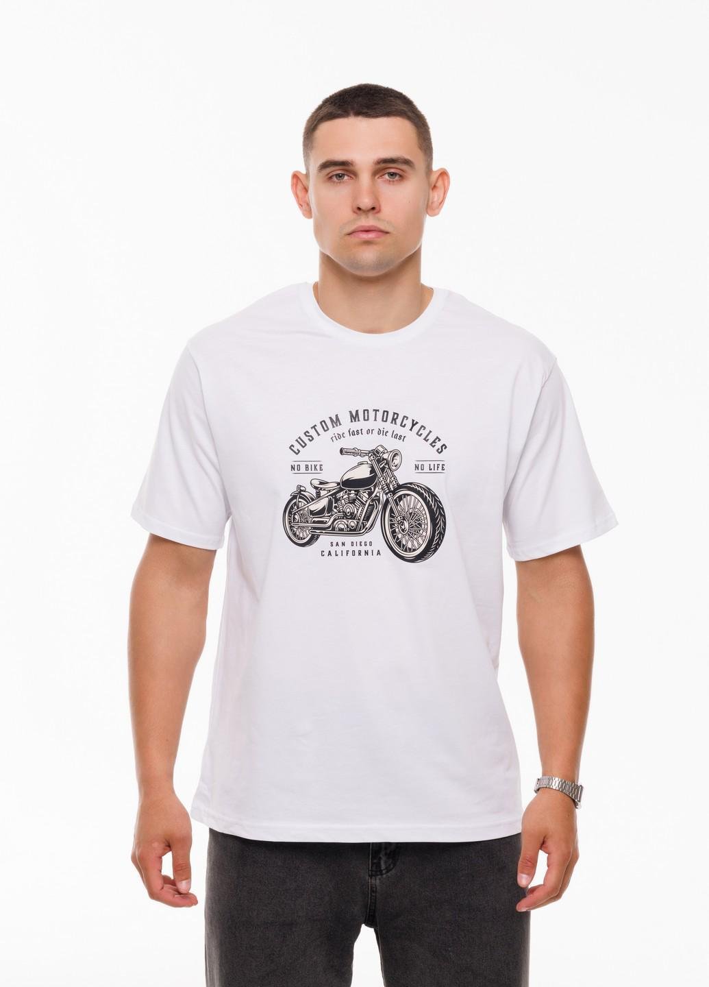 Мужская футболка Motorcycle Наталюкс XL Белый (1218053200041)