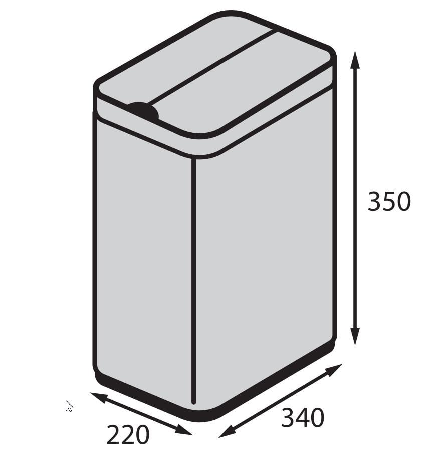 Мусорное ведро сенсорное Koer TC-020112-02 прямоугольное 12 л Нержавеющая сталь (KR5582) - фото 3