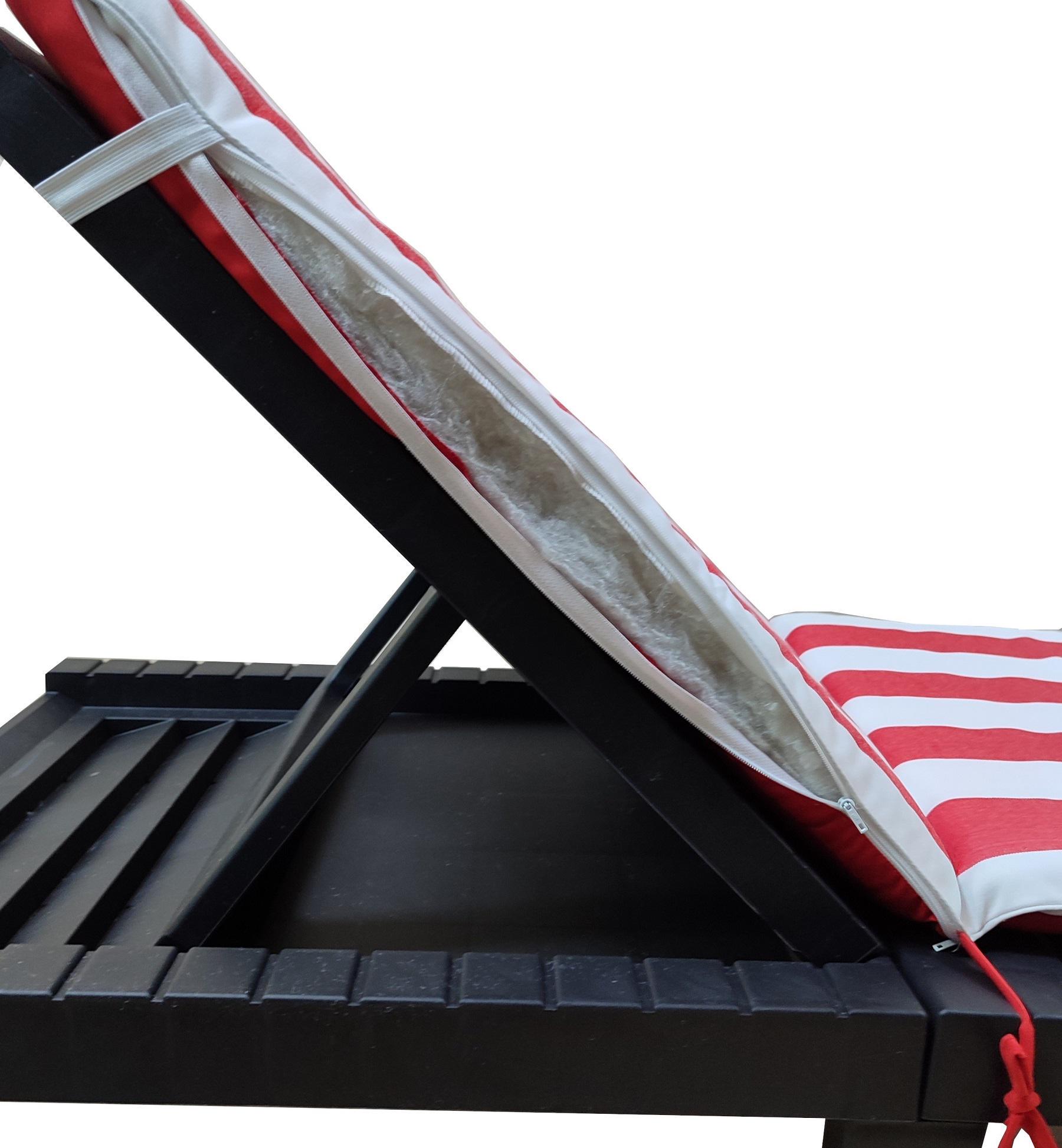 Матрас для шезлонга Ost-Fran UNI тексилк 1007 188x58x5 см Бело-красные полосы (3601) - фото 5