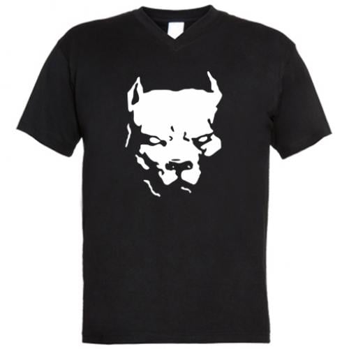 Футболка мужская с V-образным вырезом Питбуль L Черный (270760-2-38561-L) Футболка мужская с V-образным вырезом Питбуль L Черный (270760-2-38561-L)