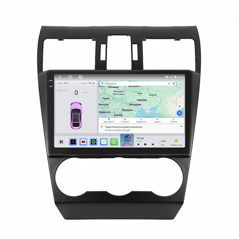 Автомагнитола штатная Lesko для Subaru Forester IV Рестайлинг 2015-2016 4/64 QLED CarPlay 4G Wi-Fi GPS Prime 9" (22391867)