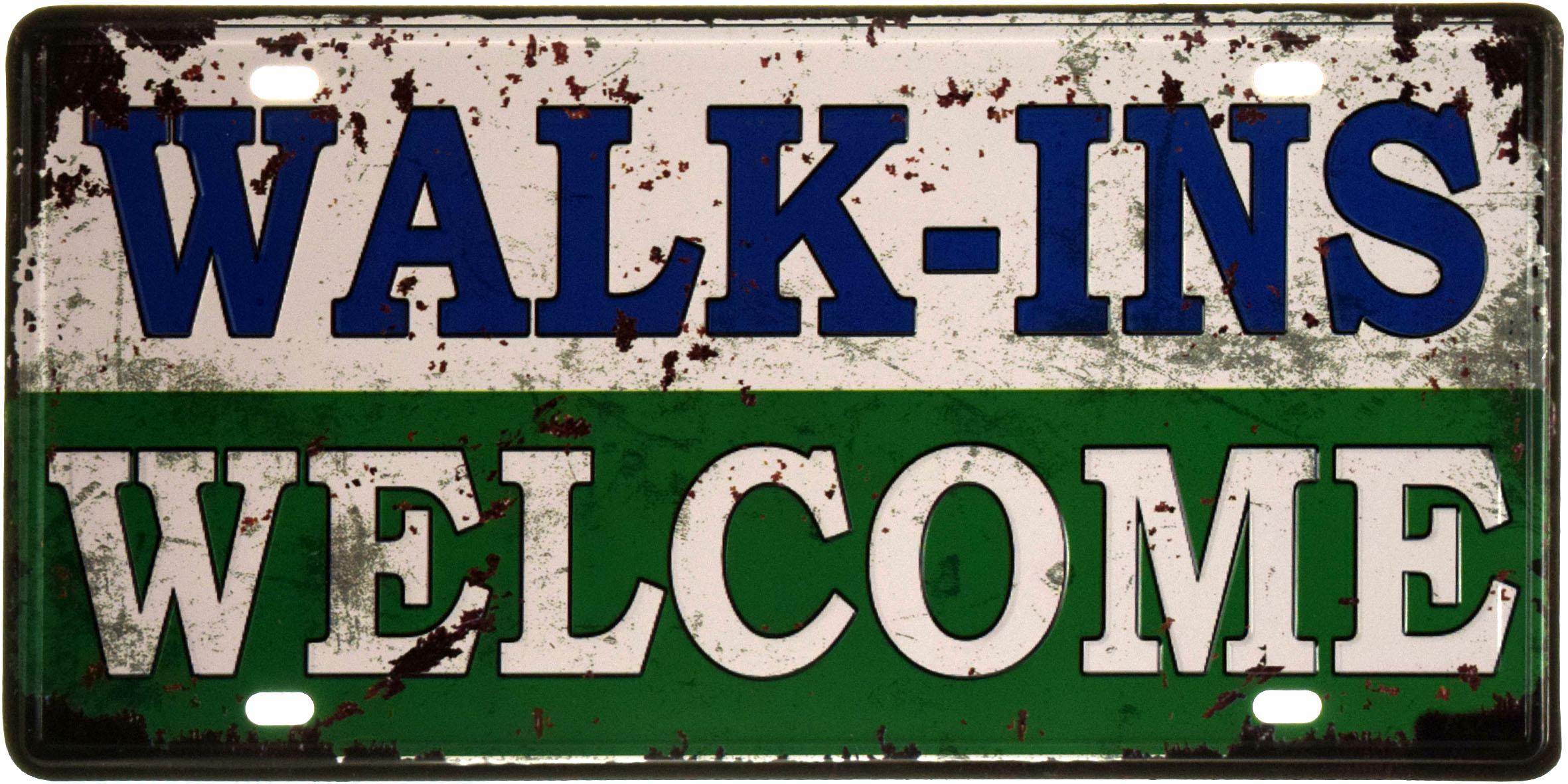 Табличка металева Вітаємо Вас/Walk-Ins Welcome 15x30 см
