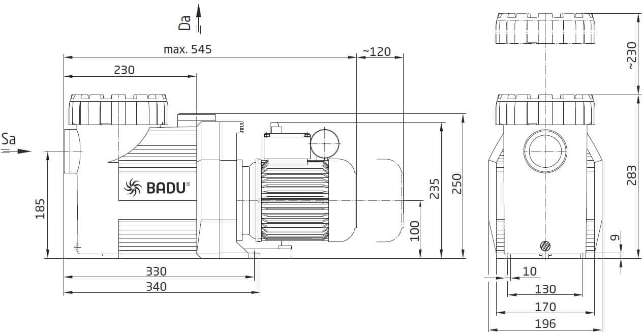 Насос для бассейна Speck BADU Prime 40 м3/час 2,2 кВт 380 В (8612) - фото 9