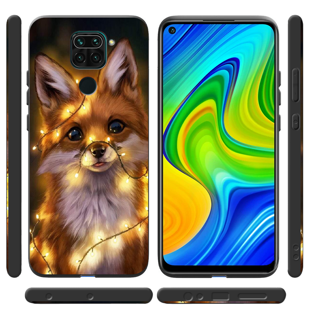 Чохол Boxface Xiaomi Redmi Note 9 Різдвяна Лисичка Чорний силікон (39801-up2399-41087) - фото 2