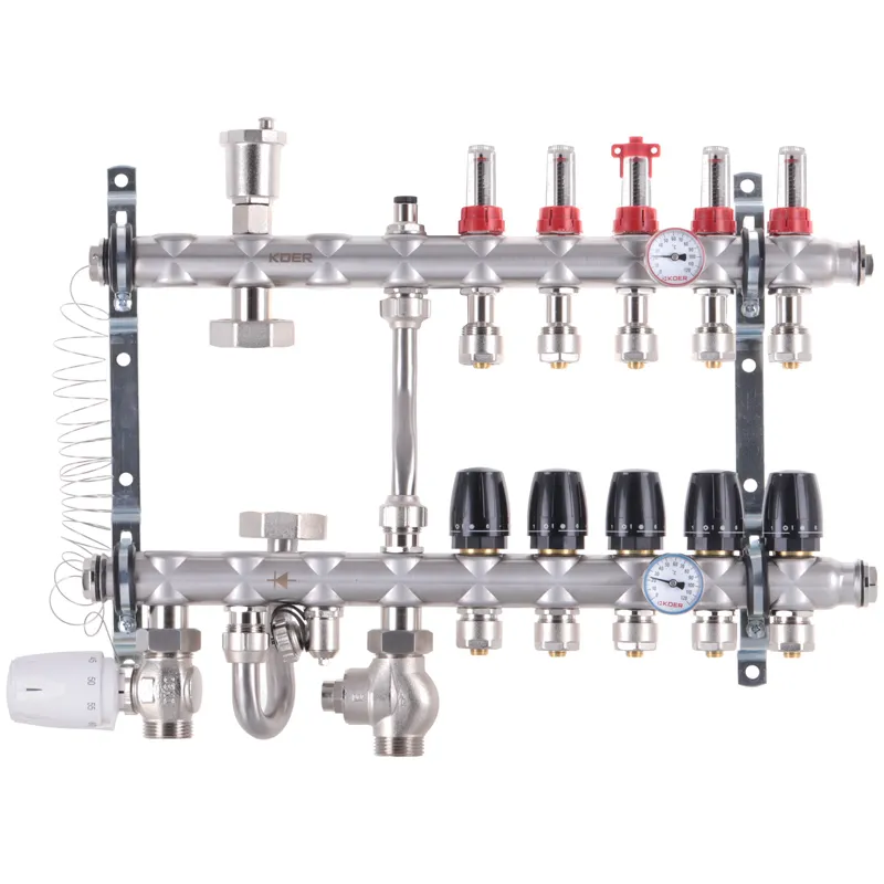 Коллектор со встроенным смесительным узлом KOER KR.S1012-5 1"х5 SUS304 и евроконус 3/4-16 (KR2938)