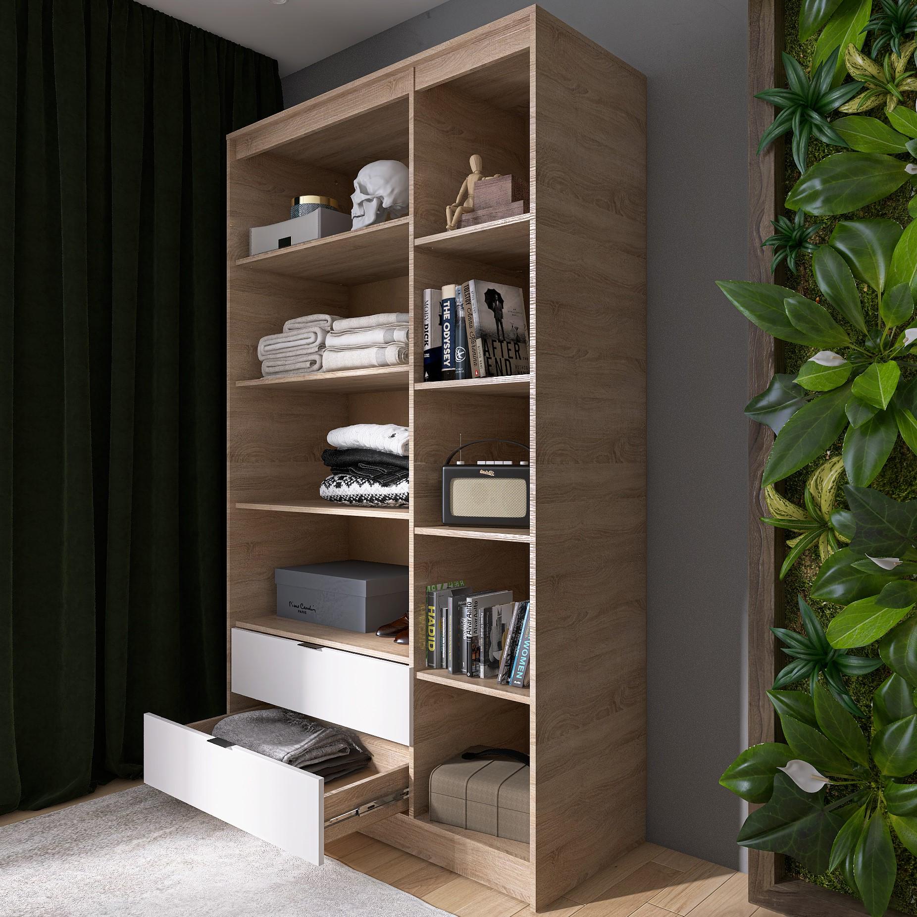 Шкаф Everest Сити 1200 1202х500х2046 мм Сонома/Белый (11431) - фото 3 Шкаф Everest Сити 1200 1202х500х2046 мм Сонома/Белый (11431) - фото 3