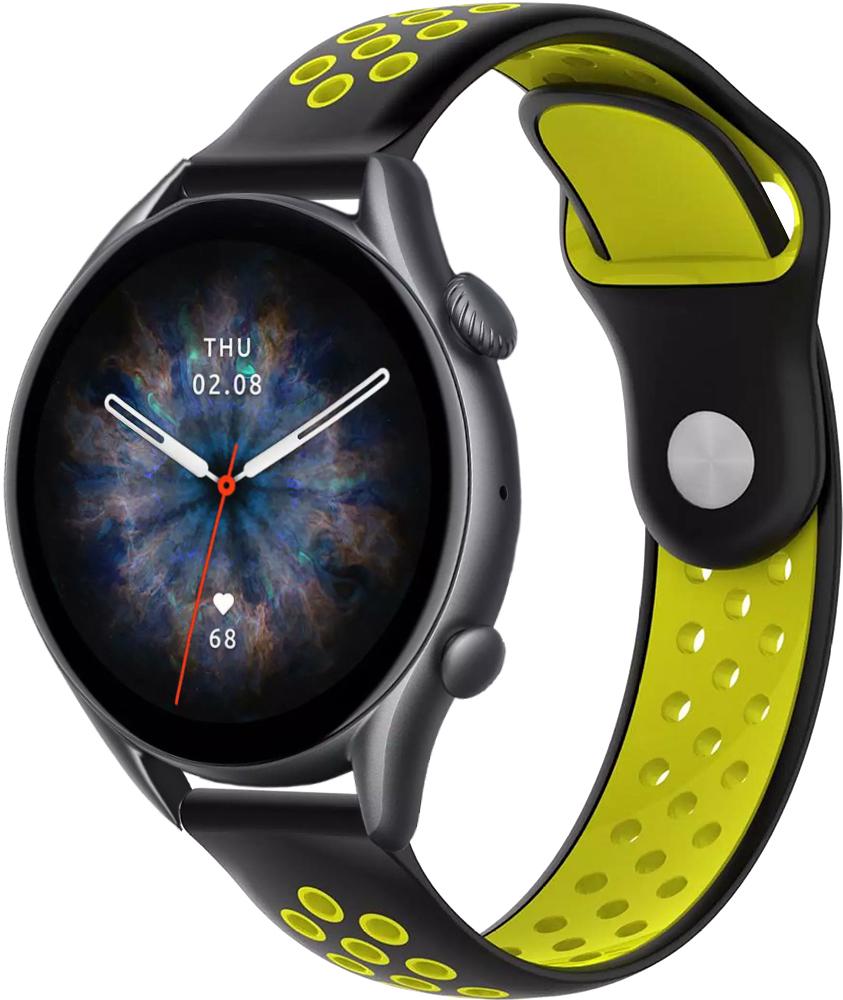 Ремінець Sport для Amazfit GTR 3 Pro (22 мм) Black Yellow (25500-61)