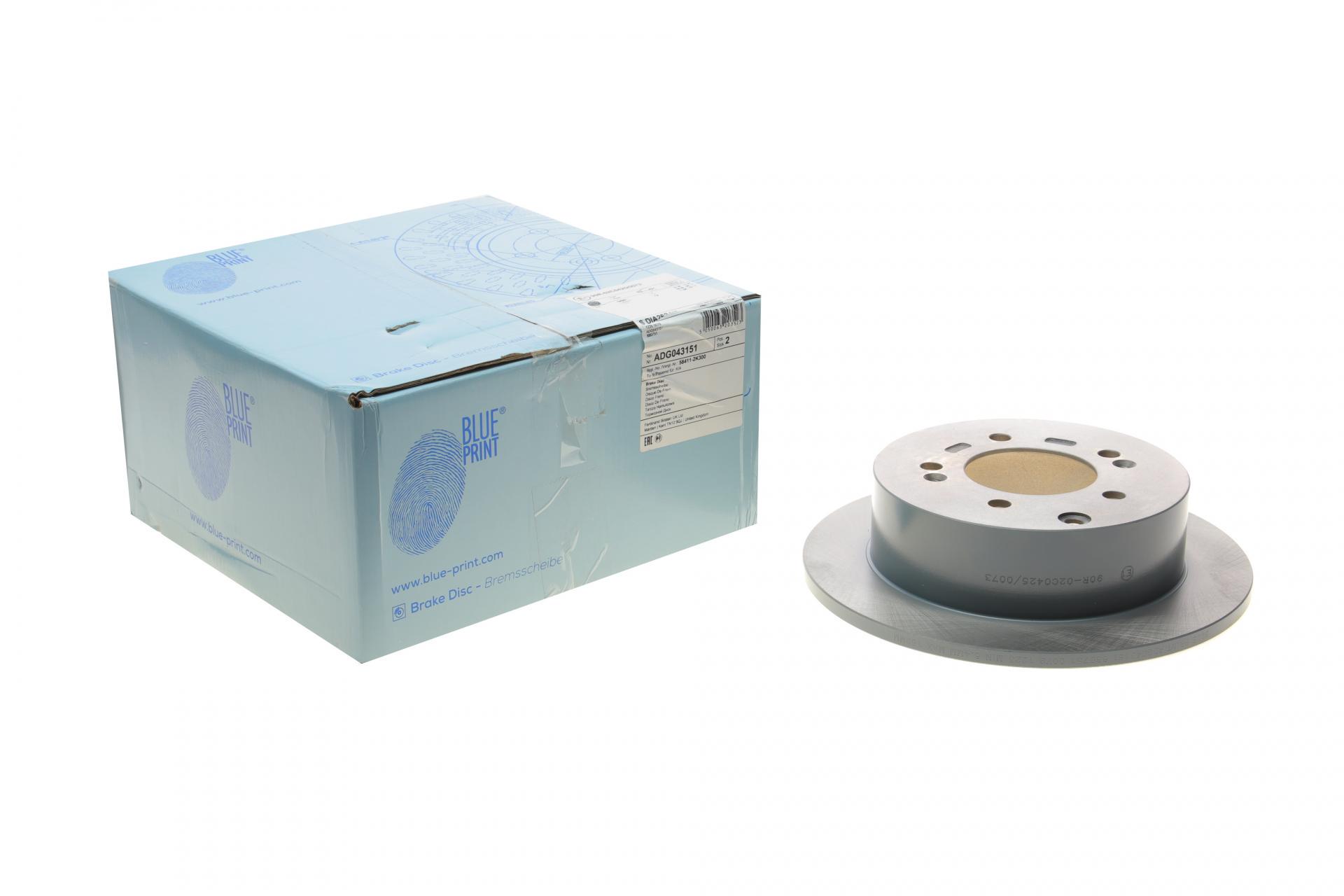 Диск тормозной задний BLUE PRINT для Kia Cerato/Soul 08- 262x10 мм (ADG043151)