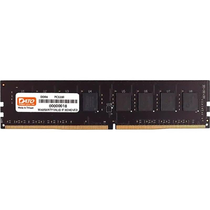 Оперативна пам'ять Dato DDR4 DIMM 16 Гб 3200 МГц CL22 модуль для настільних ПК та ігрових систем Чорний (633309)