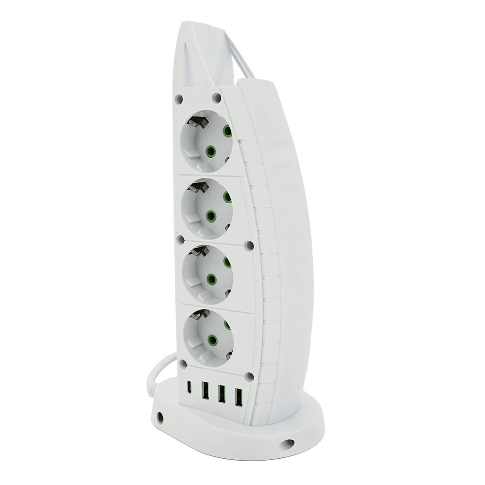 Подовжувач VOLTRONIC USB 8 EU/3 USB/1 Type-C 2500 Вт 2 м Білий (YUT_V2200)