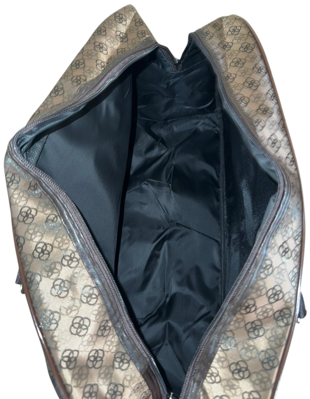 Сумка дорожная большая с длинным ремнем через плечо и боковыми карманами Коричневый (241199) - фото 5