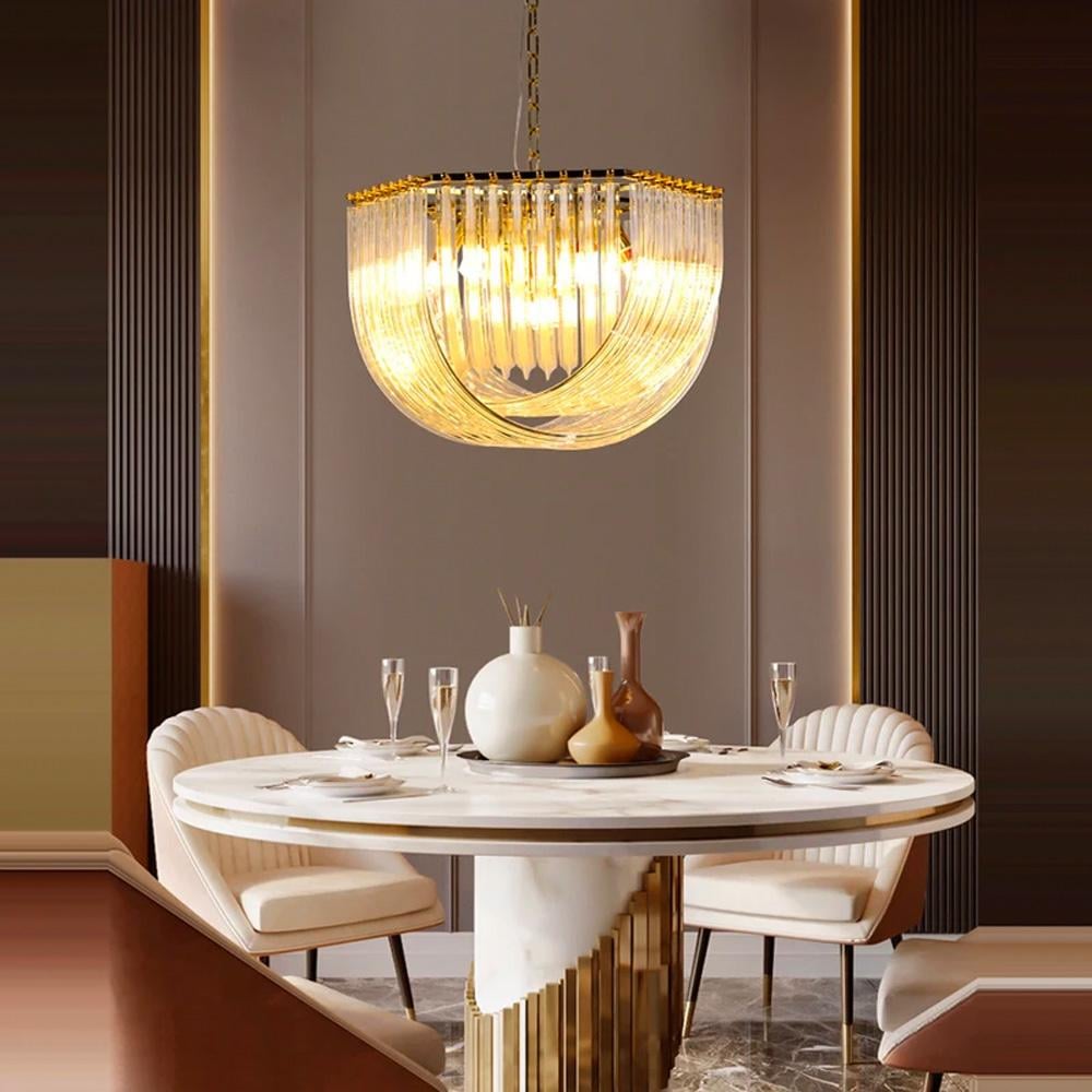 Люстра подвесная Newport с закрученными стеклянными трубками D 50 см (SA37 P D50)