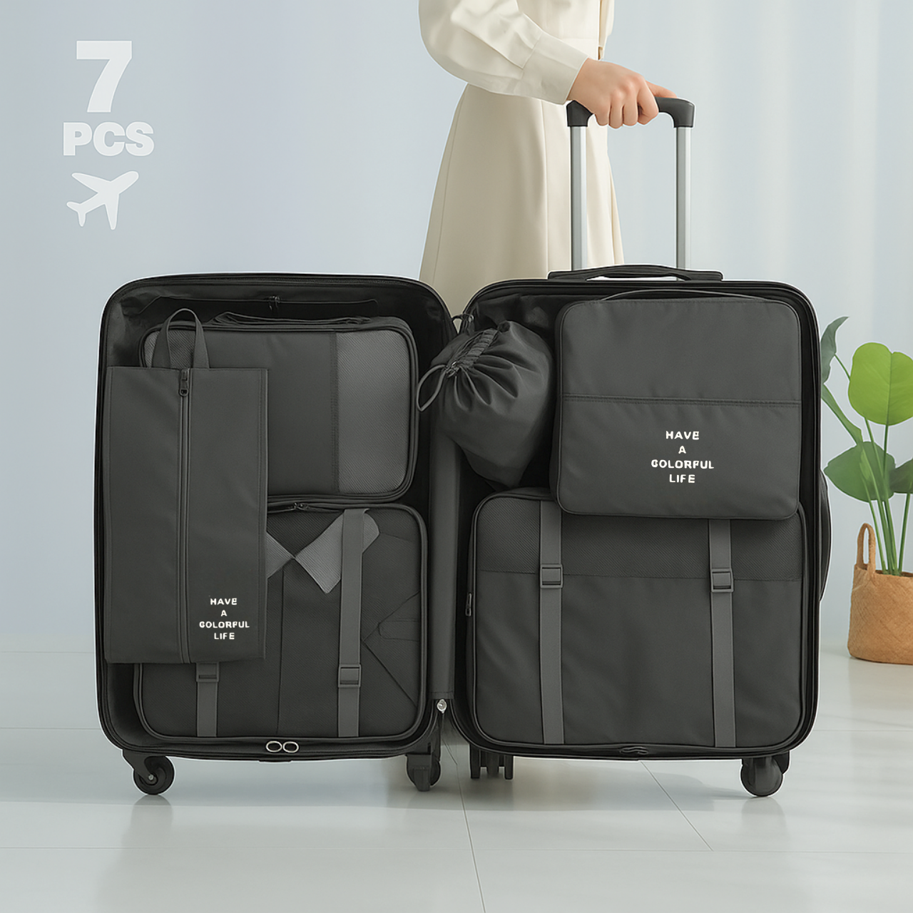 Набір дорожніх органайзерів для перевезення і зберігання речей 7в1 Темно-сірий (3222283788) - фото 7 Набір дорожніх органайзерів для перевезення і зберігання речей 7в1 Темно-сірий (3222283788) - фото 7