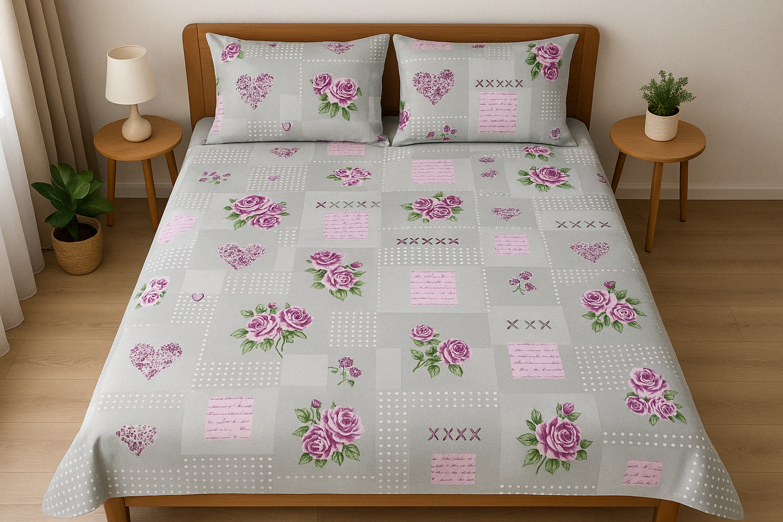 Комплект постельного белья Flower полуторный бязь 150х220 см (G-2031/WP/1.5)