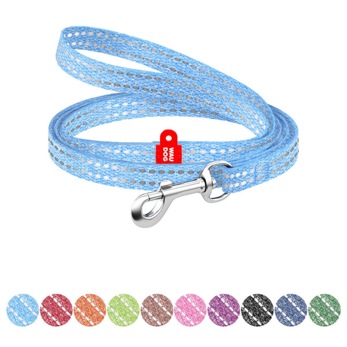 Поводок для кошек/мелких пород собак Waudog Re-cotton светоотражающий XS 10 мм х 200 см Голубой (16442 Col) - фото 2 Поводок для кошек/мелких пород собак Waudog Re-cotton светоотражающий XS 10 мм х 200 см Голубой (16442 Col) - фото 2
