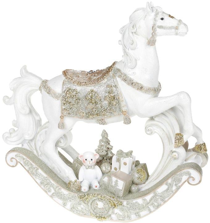 Декоративная композиция Лошадка-качалка 39,4х12х39,8 см Шампань (BD-838-179)