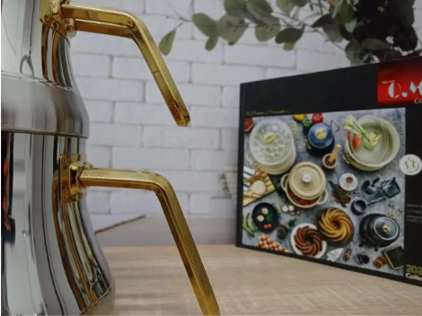 Чайник двухъярусный OMS 0,5/1,25 л Gold (8075-M) - фото 3 Чайник двухъярусный OMS 0,5/1,25 л Gold (8075-M) - фото 3