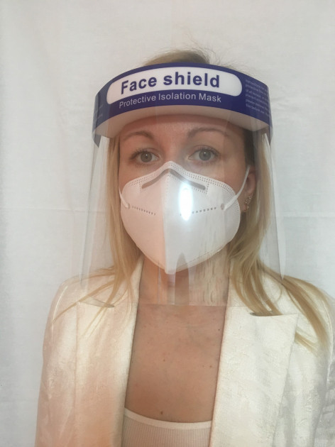 Захисний щиток для обличчя Face Shield 33х22см Прозорий 5 шт - фото 3