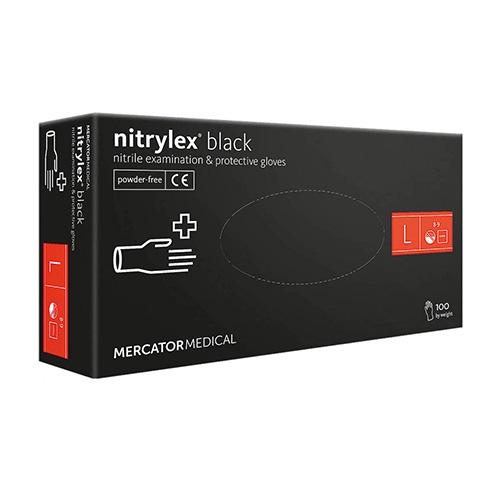 Рукавички одноразові NITRYLEX Black нітрилові L 100 шт. Чорний (34299)