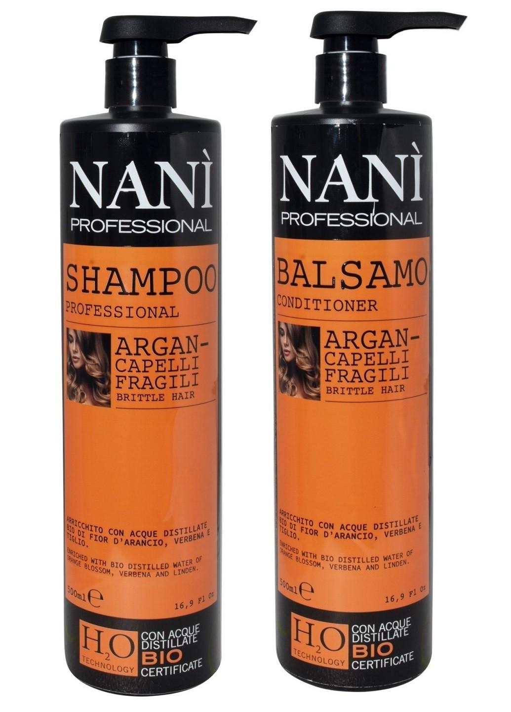 Набор для увлажнения волос Nani Professional Argan Moisturizing Nourishing 500 мл + 500 мл (E-00235N)