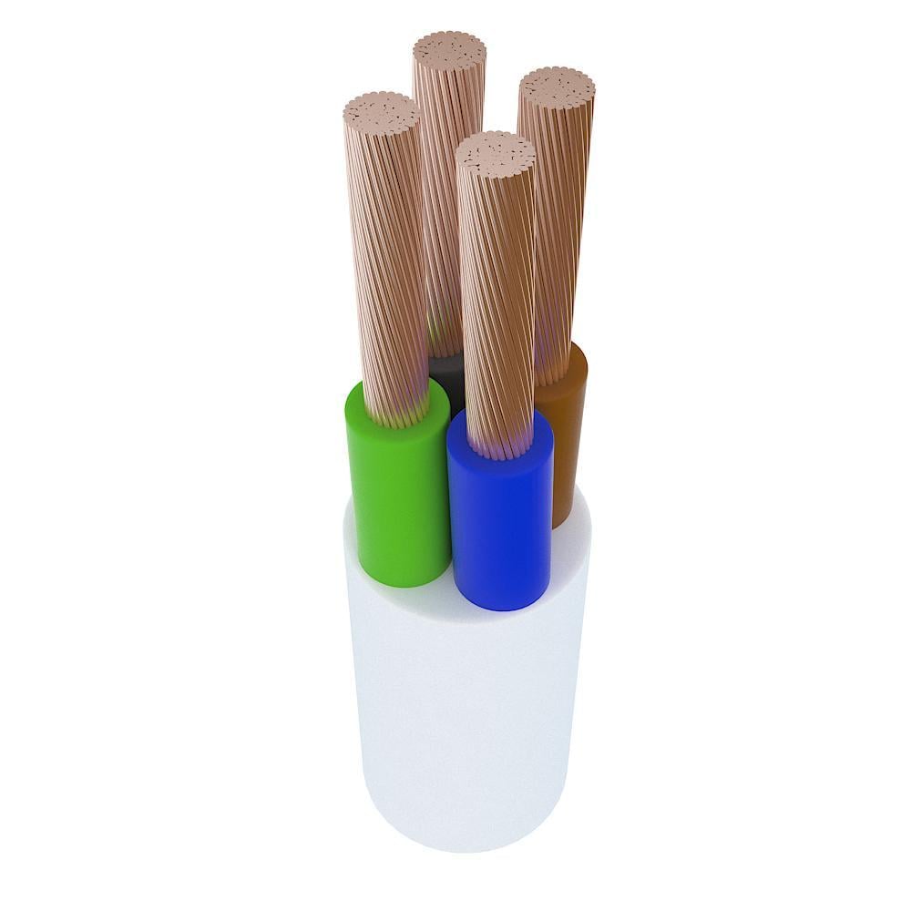 Провод медный ЗЗКМ ПВС круглый 4х2,5 мм2 Белый (28164494)