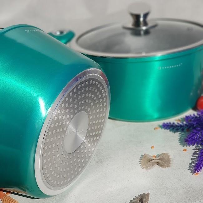 Набор кастрюль с мраморным покрытием Edenberg EB-7427 6 пр. Зеленый - фото 4 Набор кастрюль с мраморным покрытием Edenberg EB-7427 6 пр. Зеленый - фото 4