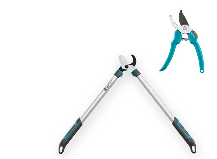 Сучкоріз для зелених гілок Gardena EasyCut L Bypass 68 см до 45 мм та секатор EasyCut до 20 мм (12032-90)