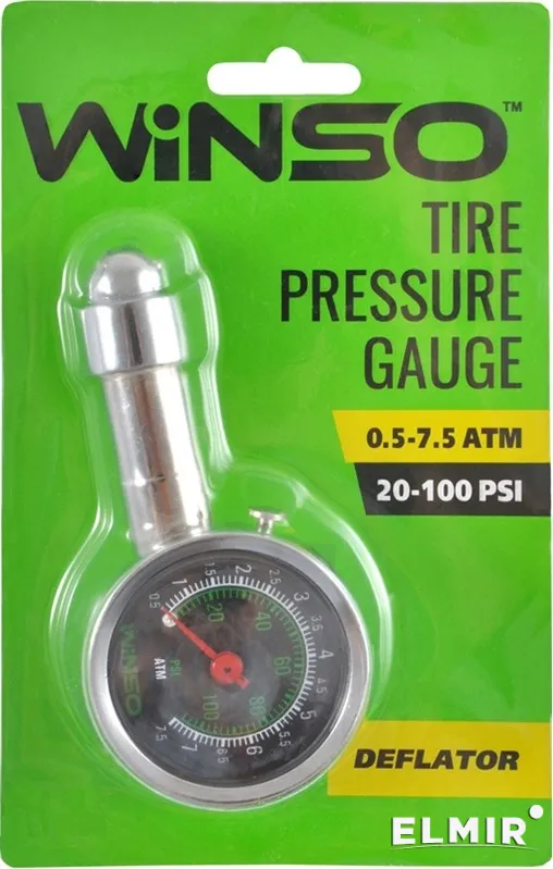 Манометр автомобільний WINSO металевий 7,5 Атм (13310221)