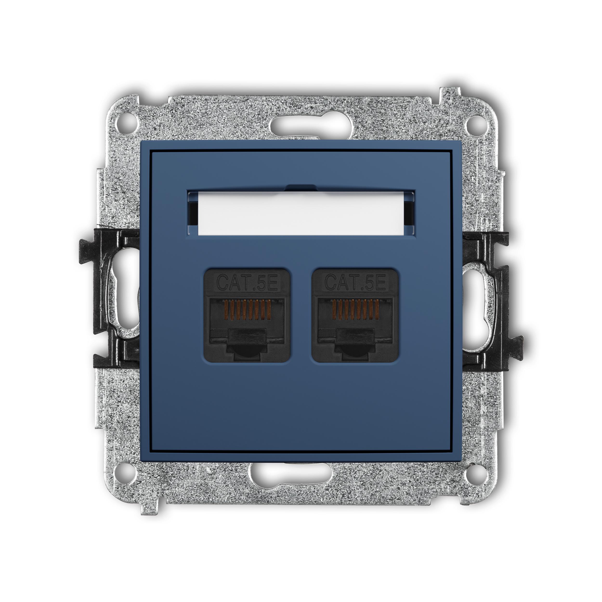 Розетка компьютерная Karlik Mini 2xRJ45 cat 5E Navy Blue (64MGK-2) Розетка компьютерная Karlik Mini 2xRJ45 cat 5E Navy Blue (64MGK-2)
